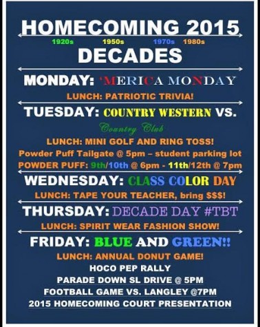 Homecoming 2015 spirit days and events