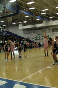 Abby Rendle shoots a free throw during a varsity girls basketball game against Stone Bridge Feb. 18, 2013. Rendle will to play basketball for William and Mary after she graduates from South Lakes. 