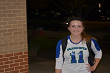 Junior Lainey Bee poses for a picture after a Sept. 19 varsity volleyball game against Madison. Seahawks lost 3-0.
