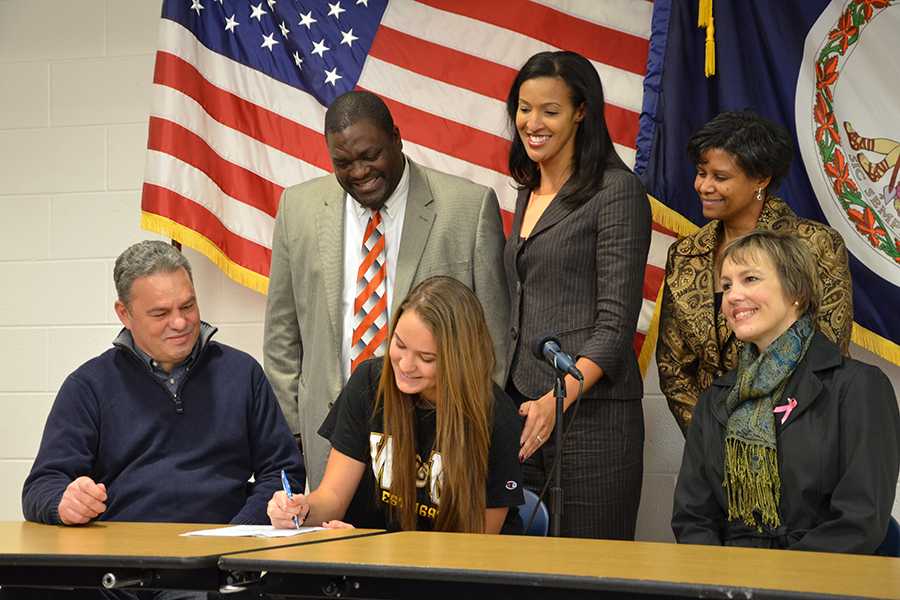 Senior Abby Rendle signed a letter of intent to play Division I basketball at the College of William and Mary Nov. 13.  