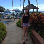 Print editor Charlotte Smith poses at The Kahala hotel where she stayed while visiting colleges in Hawaii. 