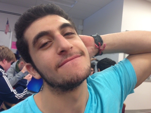 Senior Logan Nasr displays his facial hair on the twenty first day of No Shave November.