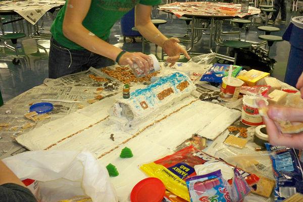 Students and faculty formed teams and participated in the annual gingerbread competition. 