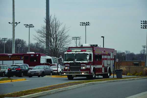Firefighters were called to attend to a minor chemical spill that occured this morning in the science work room. Firetrucks left the scene around 9:30 a.m.