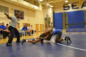 Varsity wrestling celebrates senior night during double duel