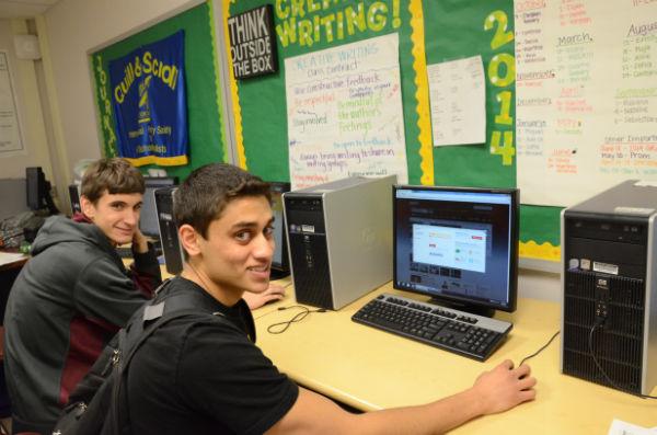 Seniors Paul Fertitta (left) and Sunny Gupta (right) participate in online fantasy football, basketball, baseball, and hockey leagues to channel their competitive streaks, express their passion for sports, earn bragging rights, and, in some cases, win cash prizes. Fertitta plans to compete in fantasy congress as well.  