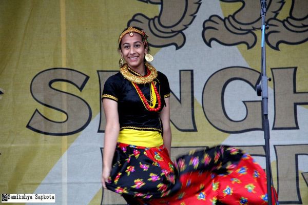 Thomas Jefferson sophomore Shritika Dahal performs a dance.