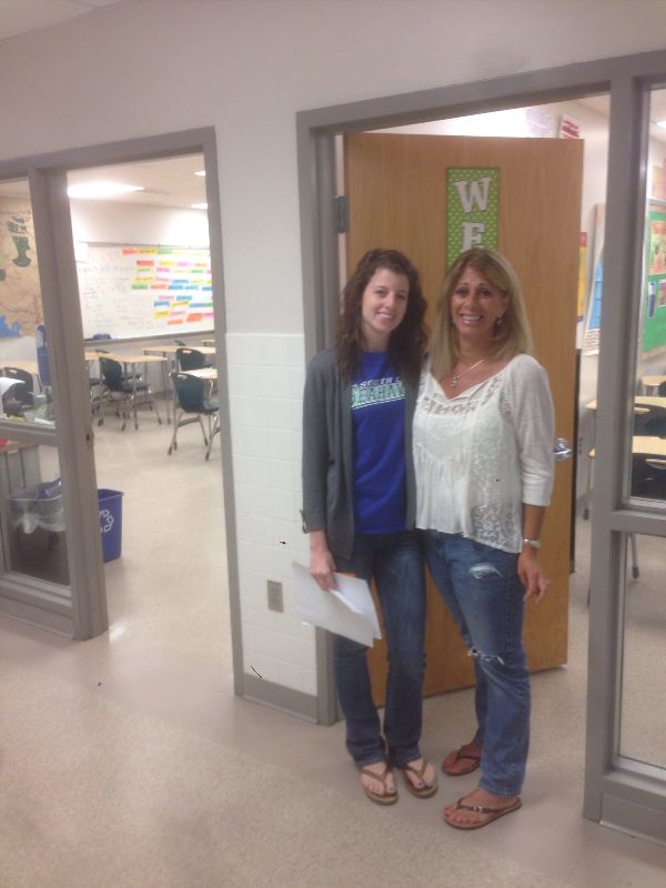 English teachers Lisa Trigiano and Lea Civiello pose after a long day of organizing workshops.