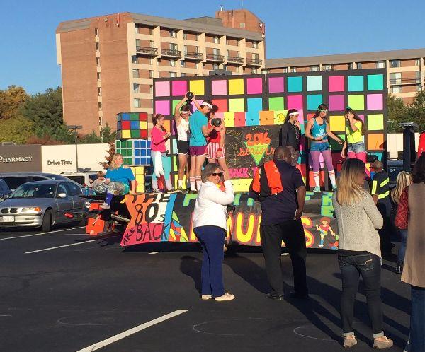 The seniors' homecoming float.