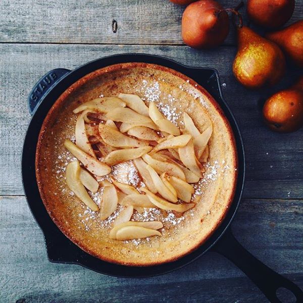 Photo of a Buttermilk Dutch Baby with Caramelized Pears (Which Can Be Made in the Sur La Table Class), Courtesy of pinterest.com