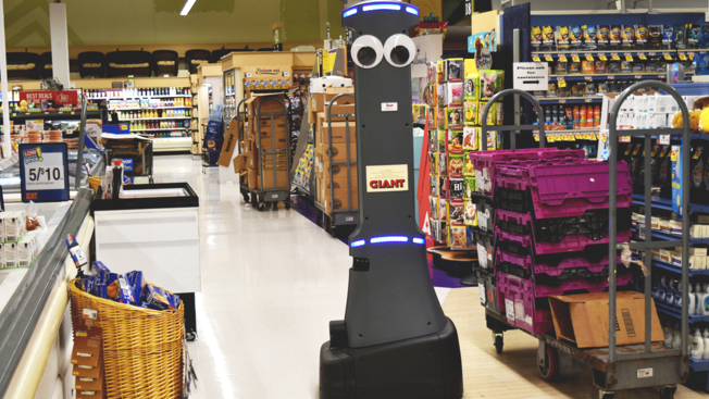 Photo taken from https://www.nbcphiladelphia.com/news/local/GIANT-Food-Store-Robot-Marty--504374821.html