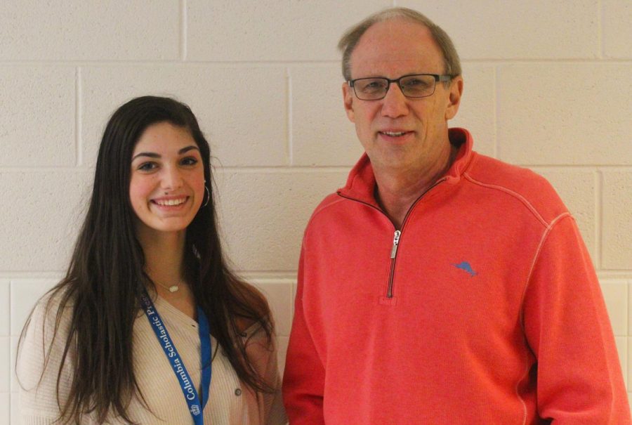 Photo of Mr. Campbell and sports Maddy McFarlin, courtesy of staff photographer Ben Zalles