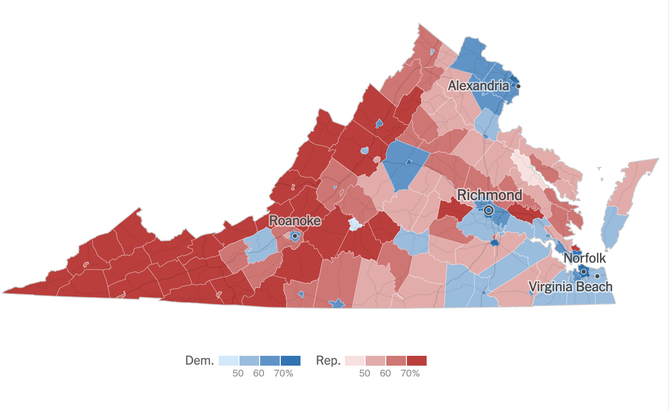 Virginia full Election results — Biden, Warner & Connolly all win