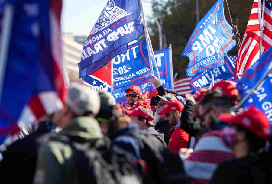 Washington D.C. November 14th 2020. Thousands of supporters of President Donald Trump gather at Freedom Plaza to march to the Supreme Court claiming Trump was the true winner of the recent presidential election, in Washington, D.C.
President Trump continues to not concede the election and has denied government access to the Biden Transition Team, he has mostly stayed out of the public eye while world leaders have congratulated President Elect Joe Biden.