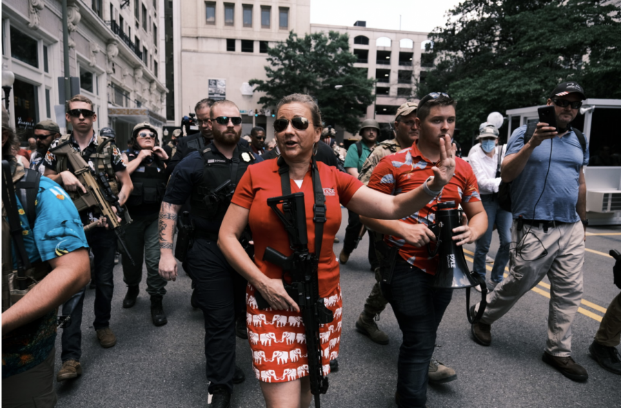 Amanda Chase at an open carry protest in Richmond, VA in July 4, 2020 - Image via Eze Amos, ABC 13 WSET