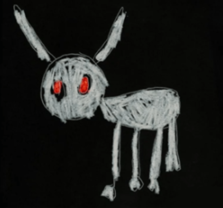 Drakes Album Cover, For All The Dogs, drawn by his son, Adonis