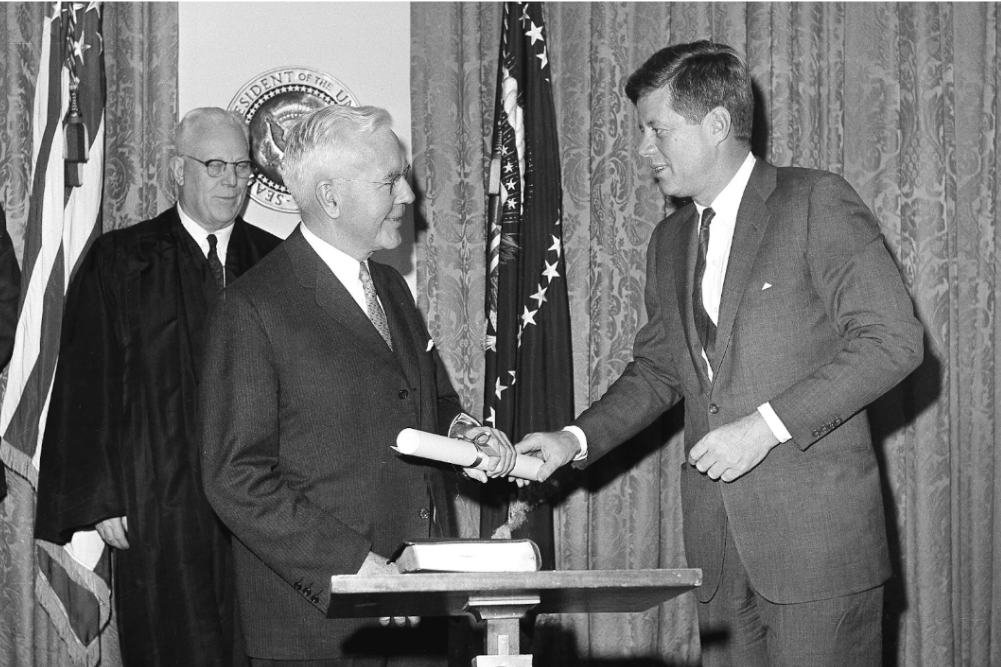 President John F. Kennedy alongside John A. McCone, head of the Central Intelligence Agency in 1961, via New York Times
